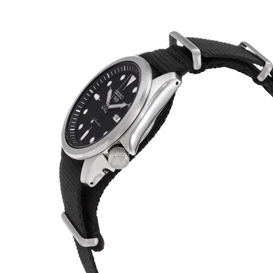 Seiko 5 Sports Automatic Black Dial Black Nylon Strap Watch for Men - SRPE67K1 - Image 5